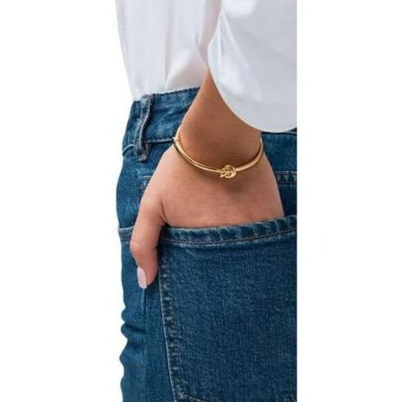 Kate Spade Gold Sailors Knot Hinge Bangle Bracelet Womens Gold Plated Metal NEW - Picture 3 of 6